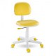 Cadeira Giratria Kids Color - Courino Amarelo base Branca