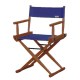 Cadeira diretor de cinema clssica mogno lona azul