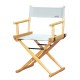 Cadeira diretor de cinema clssica marfim lona branca