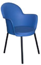 Cadeira Gogo com braços base epóxi preto azul Cadeira Gogo com braços base epóxi preto azul